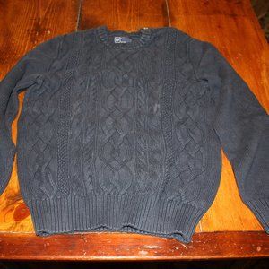 Gap Men's Cable Knit Navy Blue w Zipper on Shoulder. Size Medium.